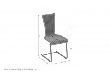 Jimmy von Bacher - Stuhl mit Metallgestell in Schwarz