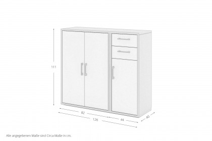Big Profi Office von Mäusbacher - Sideboard in Kreidegrau & Ice White