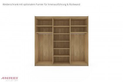 Schiebetürenschrank von ANREI - Schrank Asteiche gebürstet weiß - Lack reinweiß