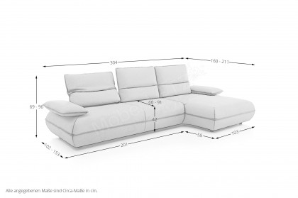 KOINOR Amy - Ledersofa rechts jade
