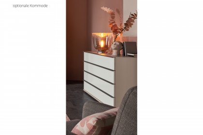 San Diego von Musterring - Schlafzimmer Glas weiß - kieselgrau