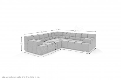 Temple von designwerk - Ecksofa dark-grey