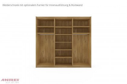 Schiebetürenschrank von ANREI - Schrank Asteiche natur - Glas schwarzgrau
