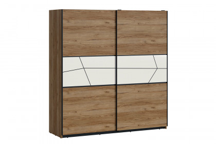 Brolo-Schlafzimmer von Meble Wojcik - 2-türiger Schweber Eiche/ weiß