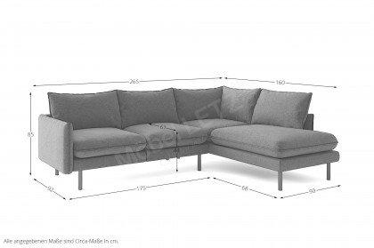 Samos von Primavera Furniture - Polsterecke rechts terra