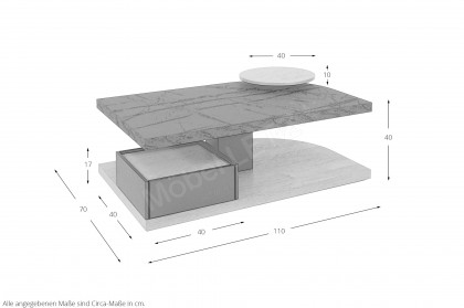 Variante 9 von Versa-living by Vierhaus - Couchtisch in Granit/ Wildeiche furniert