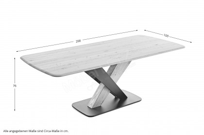 KOINOR T1819-1294 - Essgruppe in Wildeiche natur & Metall schwarz matt