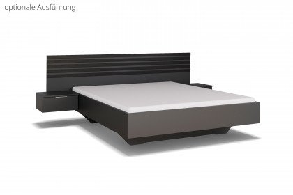 Lamella von Rauch Blue - Bett grau-metallic mit Lamellen-Kopfteil Eiche