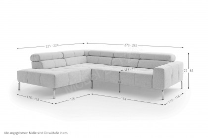 Cleveland Move von Candy - Ecksofa Ausführung links nature