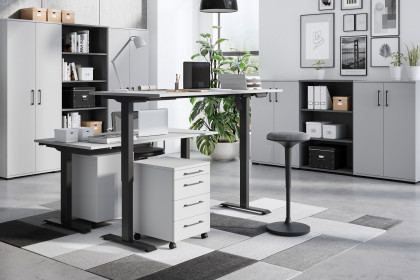 GW-Profi 3.0 von Germania - höhenverstellbarer Bürotisch lichtgrau/ graphit