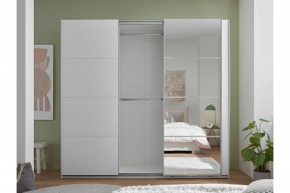 Carano von POL Power - Schrank weiß mit Spiegel & 3 Innenschubladen
