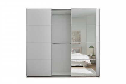 Carano von POL Power - Schrank weiß mit Spiegel & 3 Innenschubladen