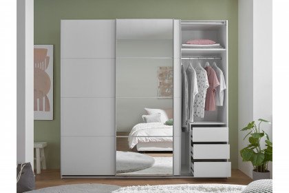 Carano von POL Power - Schrank weiß mit Spiegel & 3 Innenschubladen