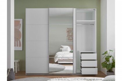 Carano von POL Power - Schrank weiß mit Spiegel & 3 Innenschubladen