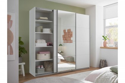 Carano von POL Power - Schrank weiß mit Spiegel & 3 Innenschubladen