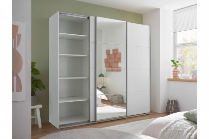 Carano von POL Power - Schrank weiß mit Spiegel & 3 Innenschubladen