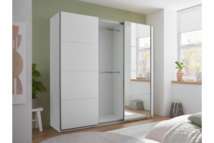 Carano von POL Power - Schrank weiß mit Spiegel & 3 Innenschubladen