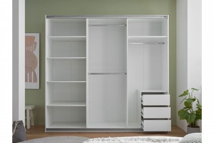 Carano von POL Power - Schrank weiß mit Spiegel & 3 Innenschubladen