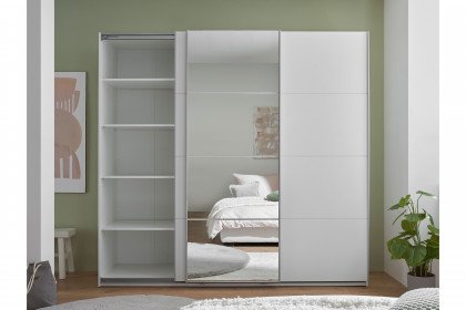 Carano von POL Power - Schrank weiß mit Spiegel & 3 Innenschubladen