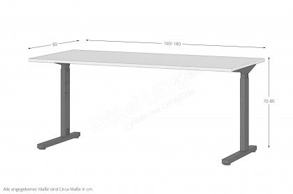 GW-Profi 3.0 von Germania - Bürotisch mechanisch höhenverstellbar