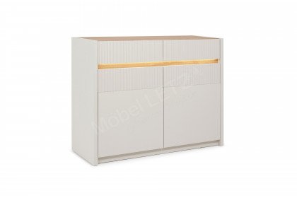 Oak Squere von Forte - Kommode in Mauvella Oak/ Sand