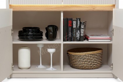 Oak Squere von Forte - Kommode in Mauvella Oak/ Sand