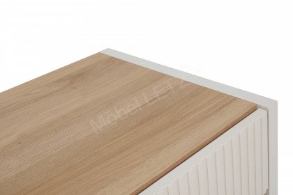 Oak Squere von Forte - Kommode in Mauvella Oak/ Sand