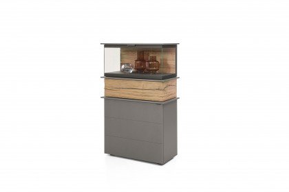 Jana von Musterring - Vitrine 710615 Lack graphit/ Eiche