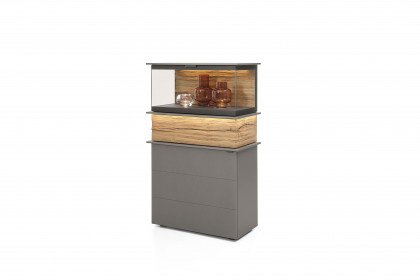 Jana von Musterring - Vitrine 710615 Lack graphit/ Eiche