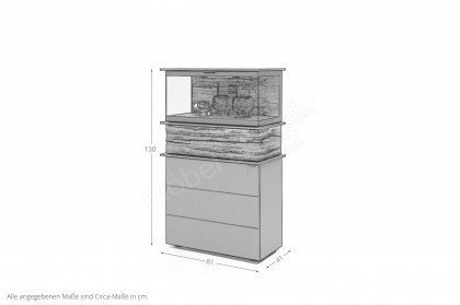 Jana von Musterring - Vitrine 710615 Lack graphit/ Eiche