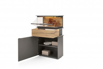Jana von Musterring - Vitrine 710615 Lack graphit/ Eiche