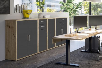 Big Profi Office von Mäusbacher - Sideboard in Asteiche Nachbildung & Anthrazit