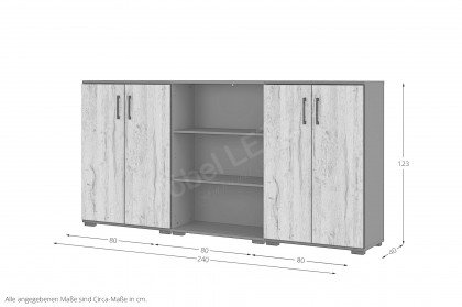 GW-Profi 3.0 von Germania - Highboard Grandson Eiche/ graphit