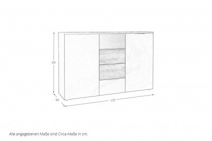Aska von POL Power - Kombikommode graphit - Mauvella Oak