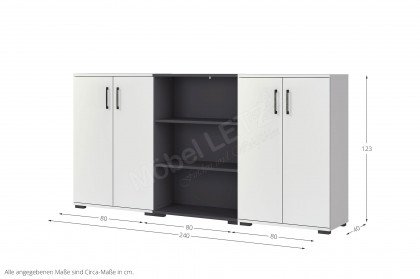 GW-Profi 3.0 von Germania - Highboard in Lichtgrau & Graphit