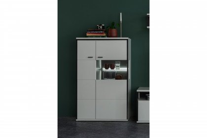 Mori von MCA furniture - Highboard schwarzgrau/ modern white