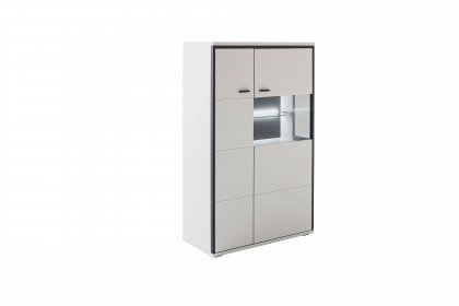 Mori von MCA furniture - Highboard schwarzgrau/ modern white