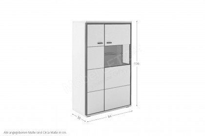 Mori von MCA furniture - Highboard schwarzgrau/ modern white