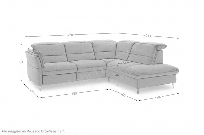 MR 1390 von Musterring - Ecksofa Variante rechts grey