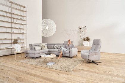 9566 von Himolla - Ledersofa Ausführung links asche