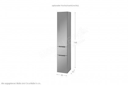 Bad 124 von Leonardo living - Badezimmer in Glas Metallic & Stahlgrau
