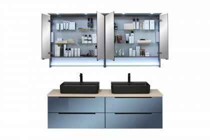 Bad 124 von Leonardo living - Badezimmer in Glas Metallic & Stahlgrau