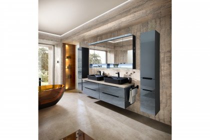 Bad 124 von Leonardo living - Badezimmer in Glas Metallic & Stahlgrau