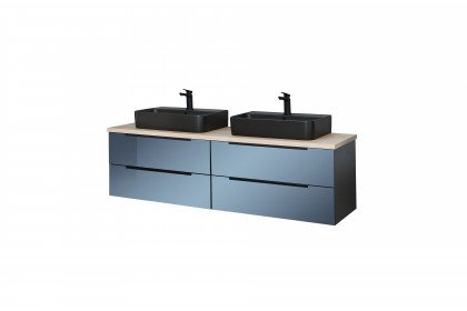 Bad 124 von Leonardo living - Badezimmer in Glas Metallic & Stahlgrau