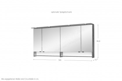 Bad 124 von Leonardo living - Badezimmer in Glas Metallic & Stahlgrau