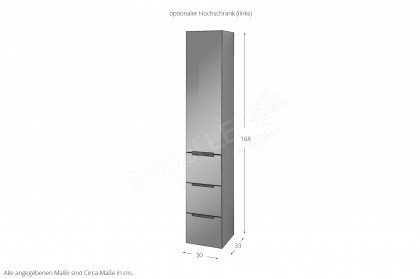 Bad 124 von Leonardo living - Badezimmer in Glas Metallic & Stahlgrau