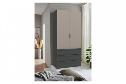 Oxford von Wimex - Schrank mit Falttüren grafit/ saharagrau