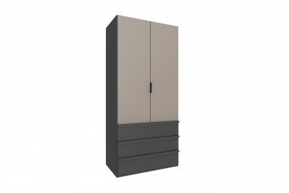 Oxford von Wimex - Schrank mit Falttüren grafit/ saharagrau