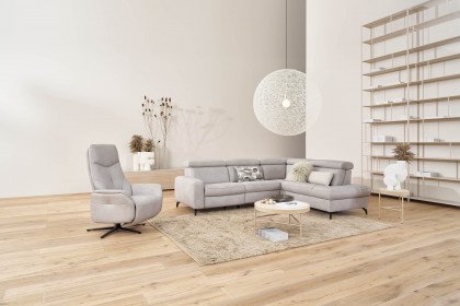 9566 von Himolla - Ledersofa Ausführung rechts asche