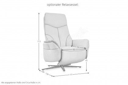 9566 von Himolla - Ledersofa Ausführung rechts asche